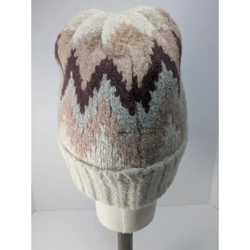 BCBGeneration‎ Harbor Fair Isle Beanie Cuffed Fuzzy One Size Women's New w Tags
